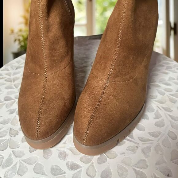 Donald J. Pliner Sindie Leather Suede Womens Knit Cuffed Booties Boots - Picture 8 of 13